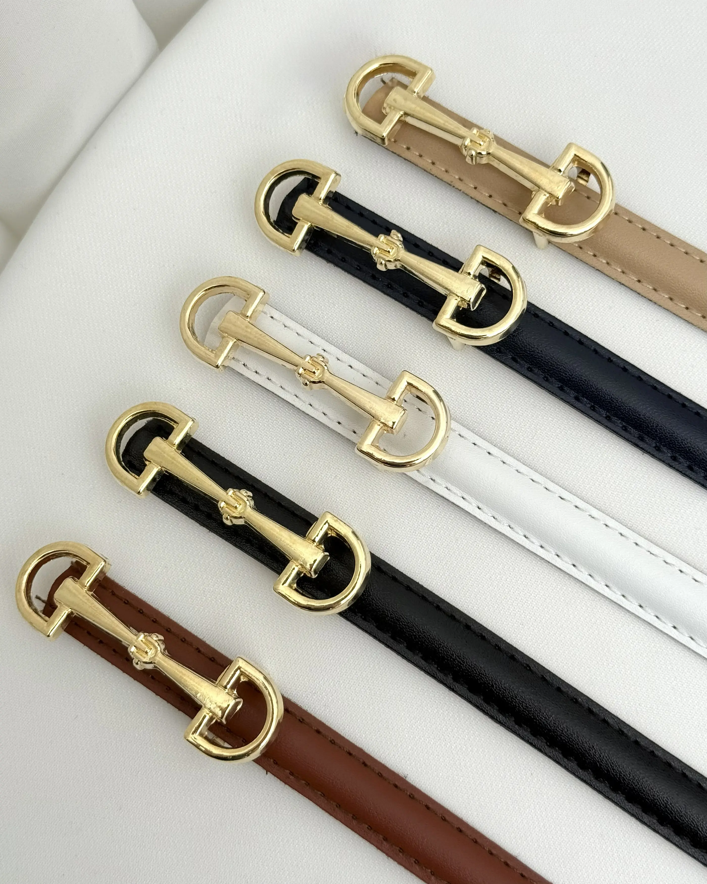 کمربند دخترانه چرم 1.5 سانتی دو رو